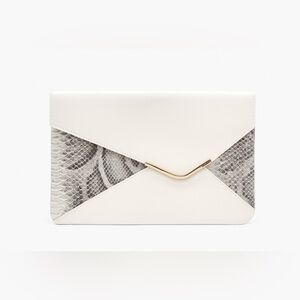 Henri Bendel Snakeskin & Cream Clutch/ Crossbody